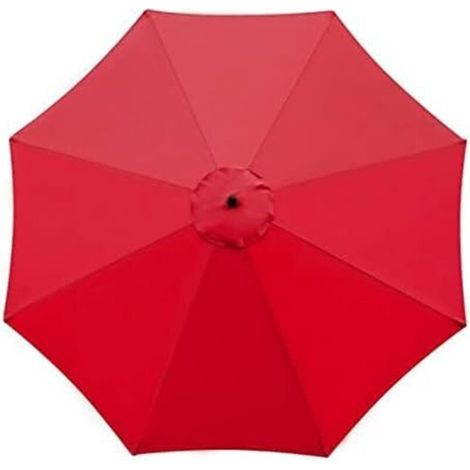Parapluie de jardin 3m de rechange tissu 8 nervures rouge (1/5)