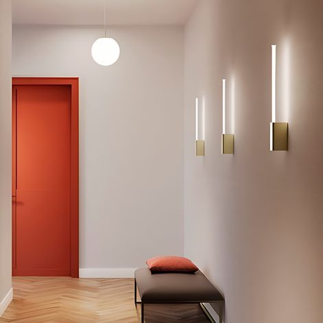 Brilliant Lampada da Parete LED 1 Luce 7W Diffusore Cilindrico in Alluminio Verniciato Bianco CCT Selezionabile 2200K 2700K 3000K IP20 70.2cm (1/2)