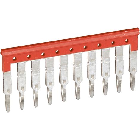 Peigne pour 10 blocs de jonction à vis ou ressort viking 3 pas 5mm rouge LEGRAND 037501 (1/3)