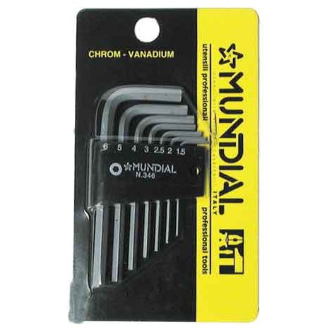 SERIE CHIAVI MASCHIO ESAGONALE MUNDIAL 9 pezzi (1,5÷10 mm) - MUNDIAL (1/2)