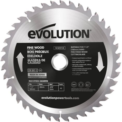 Evolution FW185TCT-40CS Lama per legno pregiato da 185 mm 40T (1/4)