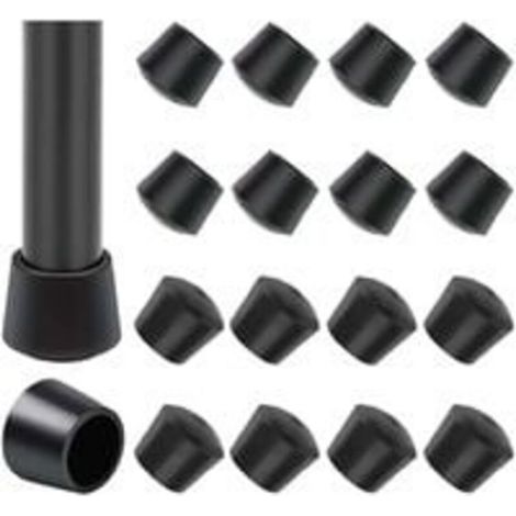 16 Paquet Embouts de protection de chaise, Embout pied de chaise Caoutchouc pied de chaise Protection Embouts, Diamètre intérieur - 1 pouce / 25 mm, noir (1/5)
