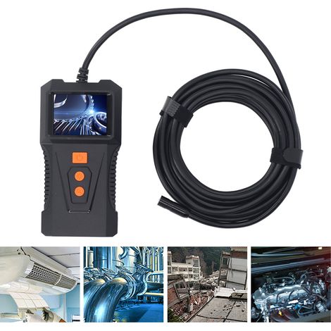Endoscope industriel haute définition P230 avec écran (2 pouces), câble rigide de 5 mètres, objectif de 8 mm, caméra d'inspection de pipelines, instrument d'inspection automobile portable. (1/5)