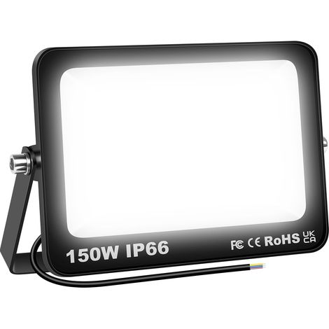 Projecteur LED Exterieur 150W, 15000LM Blanc Froid 6000K Spot LED Extérieur, IP66 Etanche Eclairage Exterieur Lumière de Sécurité pour Patio, Jardin, Garage, Terrasse, Usine, Entrée, Maison