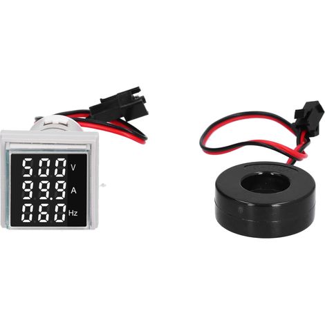 Quadratische digitale LED-Anzeige mit 3 Anzeigen, 60–500 V AC, 0–100 A, weiß, ST17VAH (1/5)