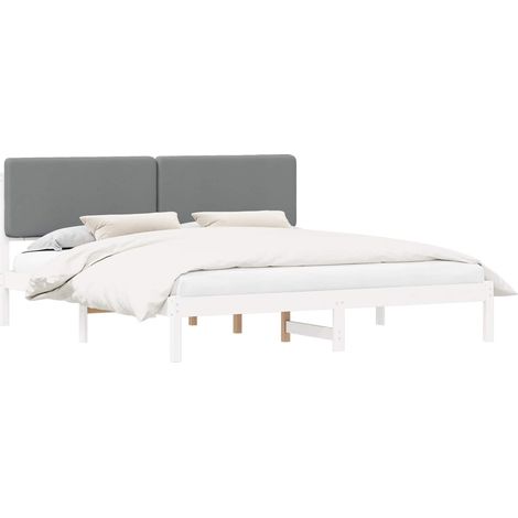 Maison Exclusive - Letto con Testiera Rivestita Grigio chiaro 180 x 200 cm (1/5)