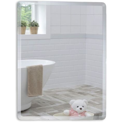 Miroir Mural de Salle de Bain Simple élégant rectangulaire - Fixation Murale (60cm x 50cm) (1/3)