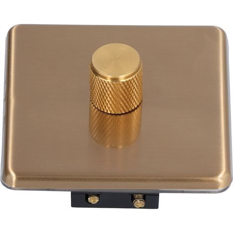 Variateur d'éclairage monochromatique AC220V, interrupteur mural en laiton brossé élégant, résistant aux rayures et durable, pour usage domestique (1/5)