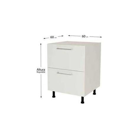 Mueble de cocina bajo cacerolero en gris cream y vison. 85 cm(alto)60 cm(ancho)60 cm(largo)