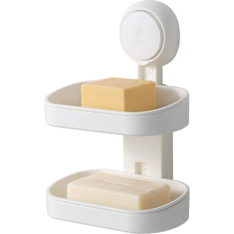 Porte-savon ventouse double couche 5kg, installation 1 seconde pour carrelage (1/4)