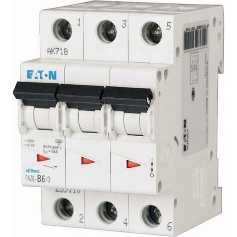 Interruttore magnetotermico Eaton FAZ6 25A 3P 6KA C 3 moduli 239150