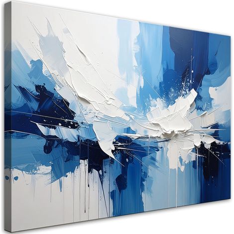 Cuadro sobre Lienzo Abstracción azul con reflejos de luz dinámicos 30x20 (1/5)