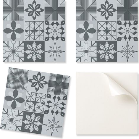 Baldosas de vinilo autoadhesivas con estampado decorativo de mosaico geom茅trico 9x30x30 cm