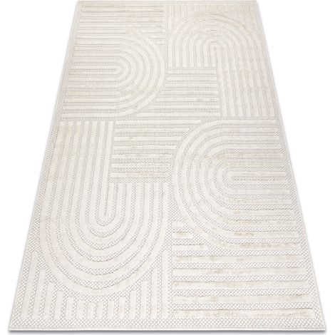 Carpet SANTO SISAL 0989 geometric white white 80x150 cm
