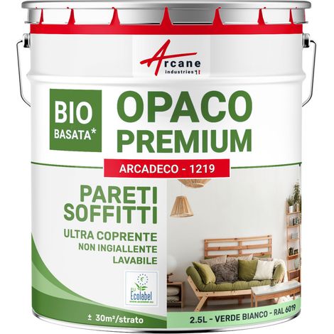 Pittura opaca per muri e soffitti interni - ARCADECO - 1219 - 2,5 L (+ o - 30m² per strato) Verde bianco - RAL 6019 - ARCANE INDUSTRIES (1/5)