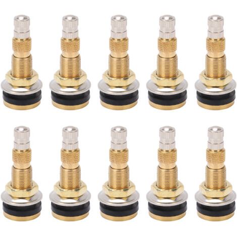 Valvola per pneumatici tubeless per aria liquida, 10 pezzi, in ottone, 1 7/8 pollici TR618A per trattore, foro valvola da 0,625 pollici (1/4)