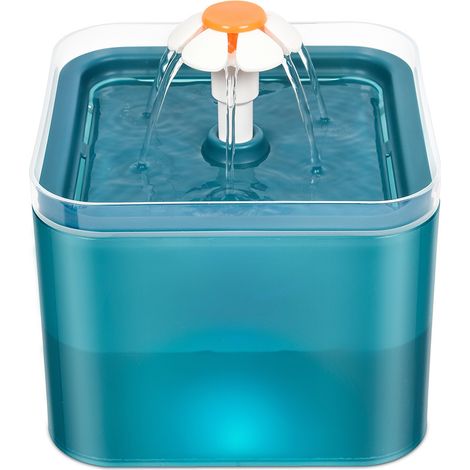 Fontaine à eau pour chat super silencieuse de 2 L avec lumières LED, filtration multiple et trois modes de débit.