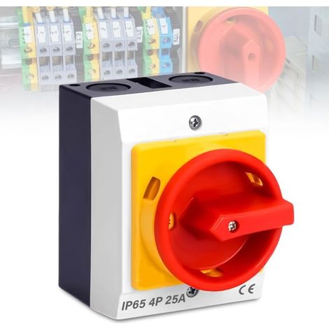 25A Rotary Disconnect Switch – 4 Poles – IP65 Protection Rating – For Solar Power and Ventilation Systems (1/5)