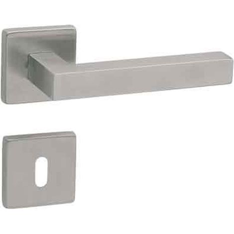 Maniglia inox austria con rosetta e bocchetta col. inox satinato