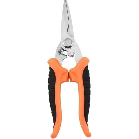 Ciseaux coupe-câble, 1 pièce, inox, orange, pour électricité (1/3)