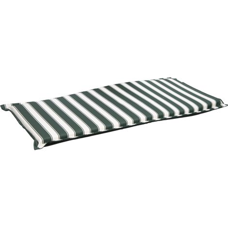 cuscino per panchina da esterno con fantasia a righe verdi, 111x45xh2.5 cm
