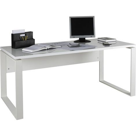Composad  Scrivania della Linea DISEGNO con gambe in metallo, Scrivania PC Moderna, (LxAxP) 170x74,50x80 cm, Colore Bianco Laccato, per Ufficio, Studio, Made in Italy (1/5)