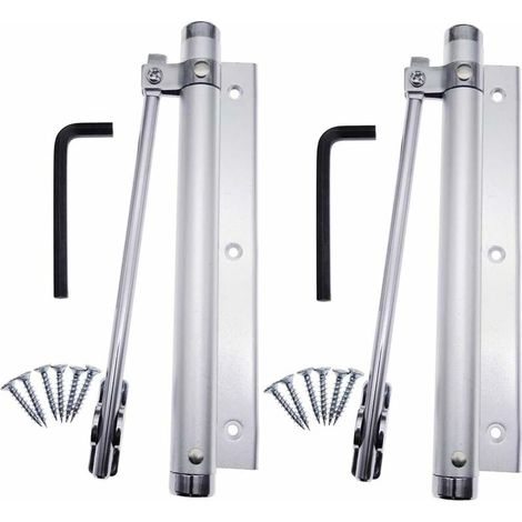 Ferme-Porte à Ressort en Alliage d'aluminium de Porte Closers Ménage réglable Monté en surface Ferme-porte automatique 45kg(2 pièces)