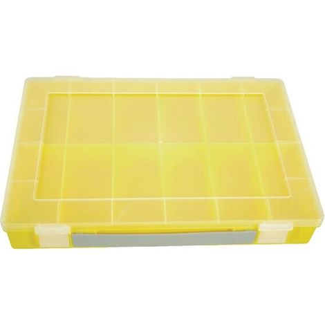 Vaschetta per minuteria 335x225x55 mm gialla polipropilene 12 scomparti Hünersdorff HÜNERSDORFF WE6048 12