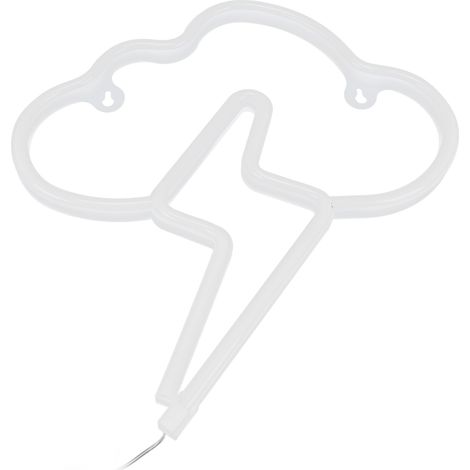 Lumière néon nuage et éclair, décoration murale LED en forme de nuage bleu, cadeau idéal pour un mariage, une fête de famille ou un anniversaire, décoration pour chambre d'enfant, alimentation USB ou (1/5)