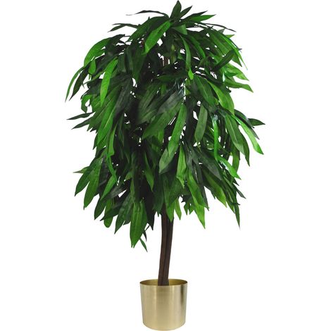 120cm Large Artificial Mango Tree Plant with Metal Planter (1/4)