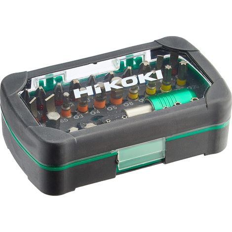 Hikoki – Set d'embouts de vissage 750363 – 32 pièces – Porte-mine magnétique à dégagement rapide – Pour visseuse 1/4 – Embouts pour bois dur (1/7)