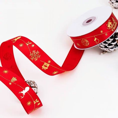 Attaches de rideaux Noël, ruban tressé, DIY décoration d'intérieur, à pompons, ruban d'emballage cadeau (25 mm/22 cm) (2 pièces) n°15 (1/5)