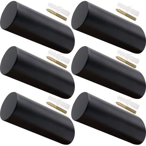 Gancho de madera, perchero de madera, ganchos de pared de madera, perchero, gancho de pared negro para colgar abrigos, sombreros, chaquetas y bolsos (6 unidades negras) (1/5)