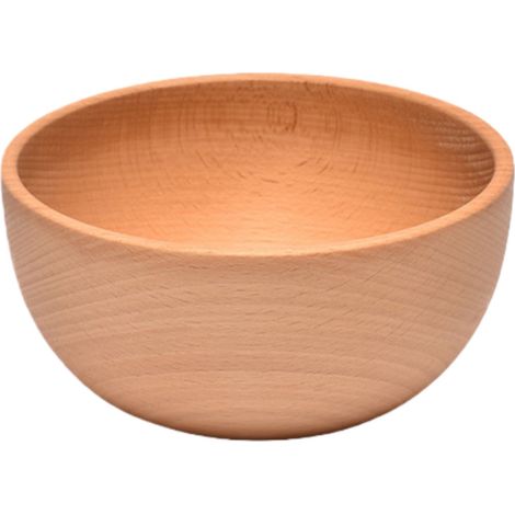 Saladier rond en bois de hêtre, style vintage, d'une contenance d'environ 340 ml (11,8 x 5,7 cm), couleur bois naturel, d'une contenance d'environ 340 ml. Couleur bois naturel. (1/5)