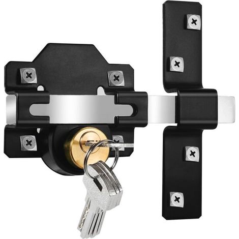 Les deux latéraux verrouillage porte lancer porte verrouillage en acier inoxydable grade verrouillable avec double verrouillage arrière pour cour, portes de jardin / 5 clés, 50mm de long (1/5)