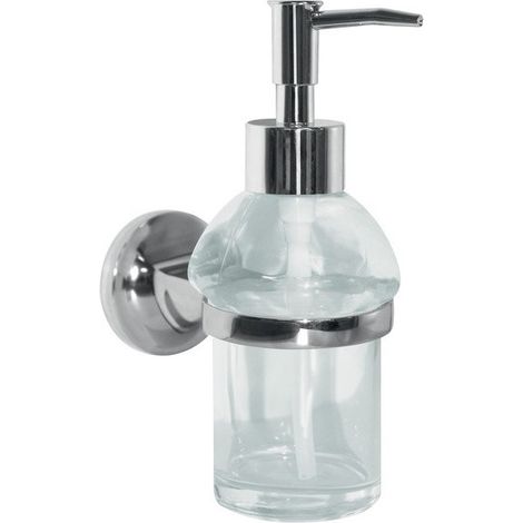 distributeur de savon à fixer Verre & Acier chromé LAGUNE Transparent Spirella (1/3)