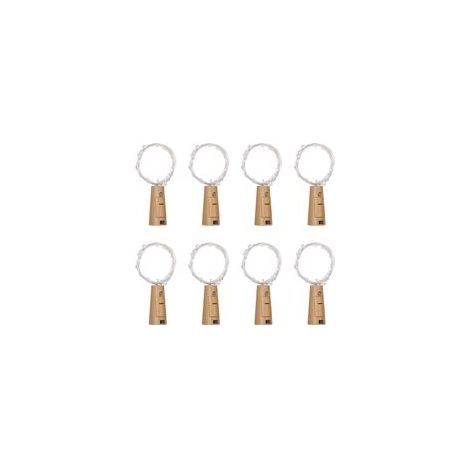 Guirlande lumineuse de 8 bouteilles de vin, 2 m (6,6 pi), 20 LED, à piles, blanche, idéale pour décorer une chambre ou une fête de Noël. (1/5)