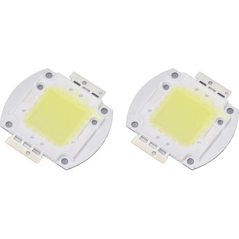 Lot de 2 LED rondes haute puissance 100 W, lumière blanche 9600 lm 6000 K, pour éclairage domestique, studio, exposition, éclairage alimentaire.