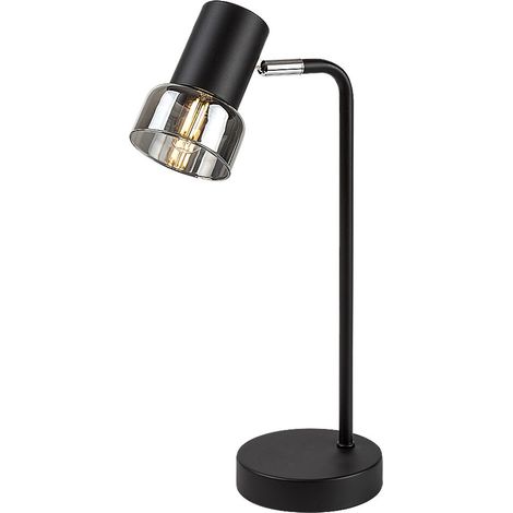 Lampada da tavolo nera minimal vetro fumé orientabile E14 Rabalux (1/5)