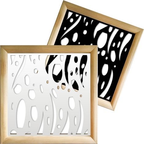 MISTRAL - Modules décoratifs en bois et PVC - Couleur : blanc - Dimension : 98x98 cm