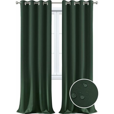 Wasserdichter Vorhang für den Außenbereich, Wärmedämmung, winddicht und UV-Schutz, Verdunkelungsvorhänge, geeignet für Gärten, Pavillons, Balkone, Terrassen (grün, 1 Stück / 132,1 x 213,4 cm)