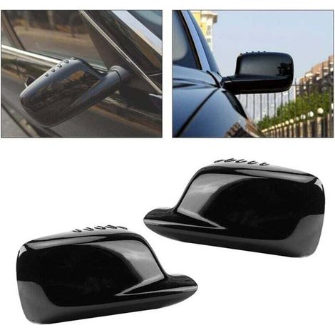 Cubiertas para espejos retrovisores para E46, kit de espejos retrovisores para coche, cubiertas para espejos retrovisores de puerta izquierda y derecha 51167074236, apto para E46 323Ci 325Ci 328Ci E65