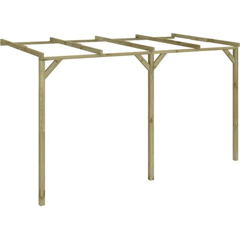 Pergola à appentis 2 x 4 x 2,2 m Bois (1/5)