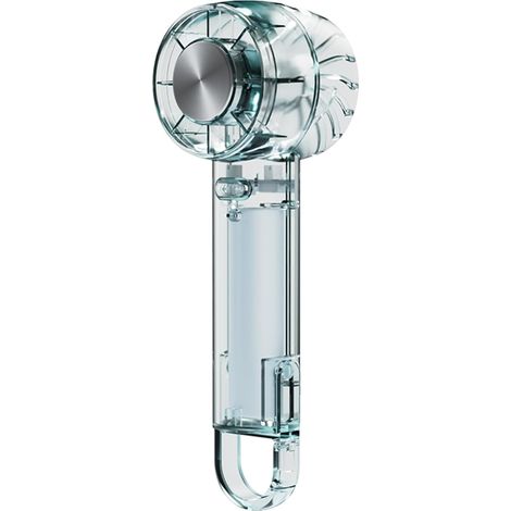 Mini ventilateur portable avec brumisateur rafraîchissant - 3 vitesses, rechargeable par USB, ventilateur de bureau transparent pour une utilisation intérieure et extérieure-AquaForge