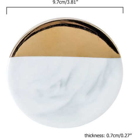 Dessous de verre en marbre doré, dessous de verre en céramique, dessous de verre pour tasse à thé ou à café, sets de table (1/5)