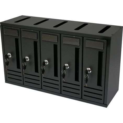 Briefkasten für mehrfamilienhäuser, modularer, wandmontierter, für den Außenbereich aus Stahl Made in Italy -5 Fächer (1/3)