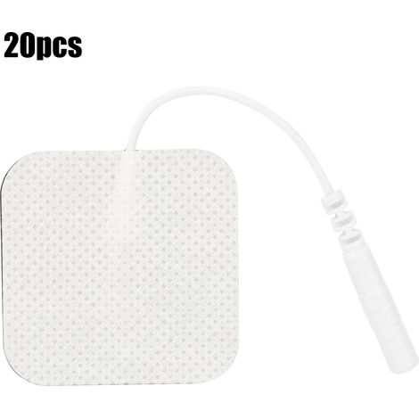 20 Pièces Électrodes Adhésives 4x4cm 2.0 Trous, Patchs de Physiothérapie en Non-Tissé avec Pins en Silicone, Accessoires de Contact (1/5)