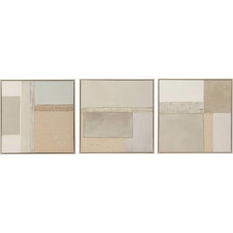 Triptyque mural abstrait en toile - tons neutres assortis (1/5)