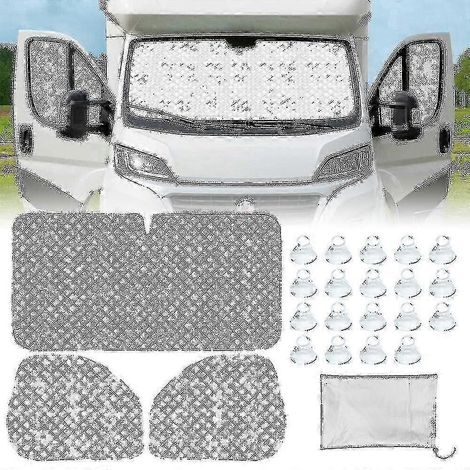 Pare-soleil intérieur thermique pour fenêtre, pare-soleil de fenêtre, protection solaire 7 couches, compatible avec Fiat Ducato 2006-2022, Peugeot Boxer/Citroën Relay - ZCL417