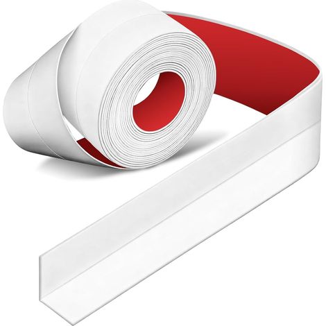Joint Salle de Bain, Bande d'Étanchéité Autocollante  Ruban Adhésif Prêt-à-Poser en PVC Souple Anti-Moisissure - Joint Baignoire Douche/Évier (1, Blanc, 22) (1/5)
